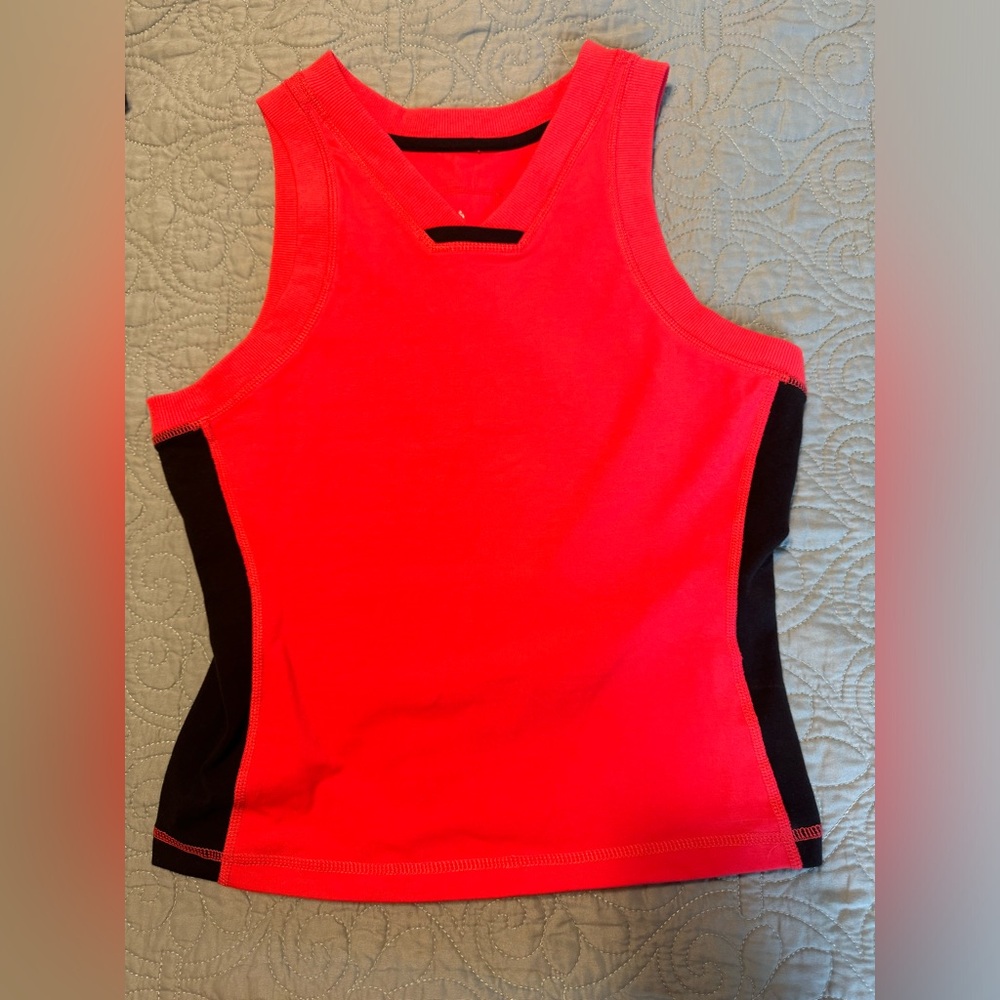 FP Movement by Free People Red and Black Fitted Tank Top NWOT
